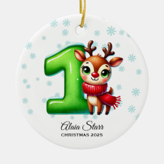 トナカイベビー初めてのクリスマスオーナメント セラミックオーナメント