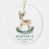 トナカイベビー初めてのクリスマス セラミックオーナメント (左)