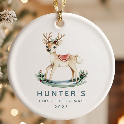 トナカイベビー初めてのクリスマス セラミックオーナメント