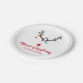 トナカイモダンの白赤 ペーパープレート (アングル)