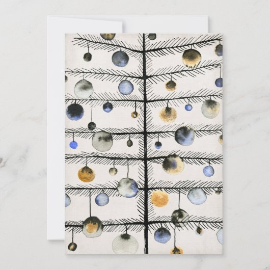 トナカイモダンオーナメントクリスマスパーティー 招待状 (裏面)