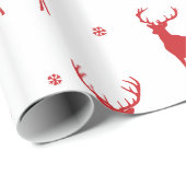 トナカイモダンスタグレッドホリデーパターン ラッピングペーパー (ロールコーナー)