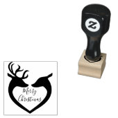 トナカイモダンハートメリークリスマスネームゴム ラバースタンプ (押印)