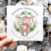 トナカイユーモアのあるペンギン会社クリスマス シーズンカード