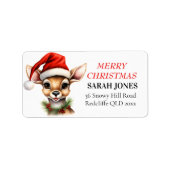 トナカイヴィンテージかわいいクリスマスの願い ラベル (正面)