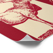 トナカイヴィンテージイラストレーション ポスター (角)