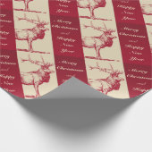 トナカイヴィンテージイラストレーション ラッピングペーパー (角)