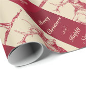 トナカイヴィンテージイラストレーション ラッピングペーパー (ロールコーナー)