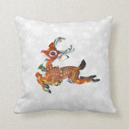 トナカイヴィンテージ芸術枕 クッション