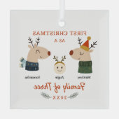 トナカイ三種初めてのクリスマス ガラスオーナメント (裏面)