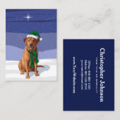 トナカイ与えのうさぎの雪だるまニンジンの鼻 名刺 (正面/裏面)