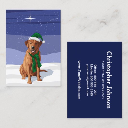 トナカイ与えのうさぎの雪だるまニンジンの鼻 名刺 (正面/裏面)