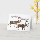 トナカイ交差カード カード (黄色い花)