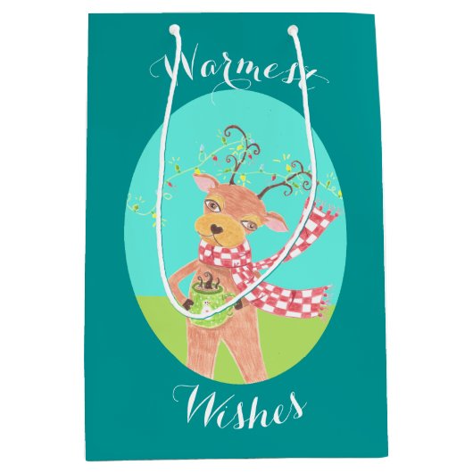 トナカイ人はクリスマス抱き枕 ミディアムペーパーバッグ (正面)