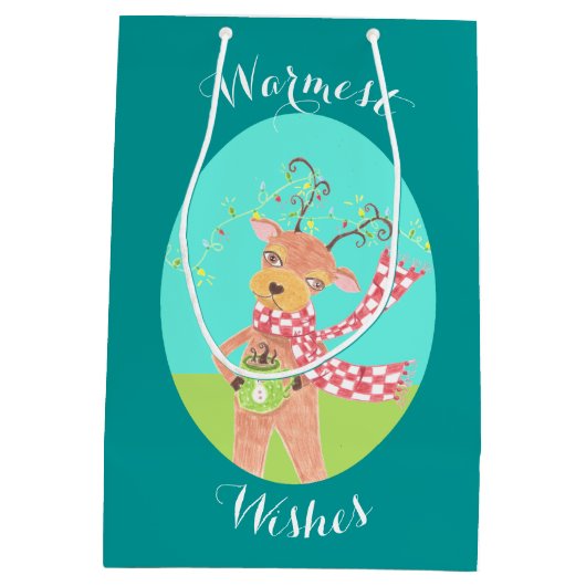 トナカイ人はクリスマス抱き枕 ミディアムペーパーバッグ (裏面)