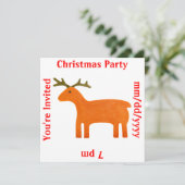 トナカイ人形招待状テンプレート 招待状 (スタンド正面)