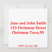 トナカイ人形招待状テンプレート 招待状 (裏面)