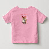 トナカイ付きクリスマスコルギ〔雄ジカの〕枝角 トドラーTシャツ (裏面)