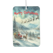 トナカイ付きクリスマスサンタ カーエアーフレッシュナー (正面)