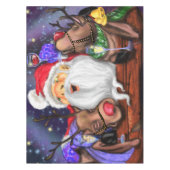 トナカイ付きクリスマステーブルクロスSantaおもしろい テーブルクロス (正面)