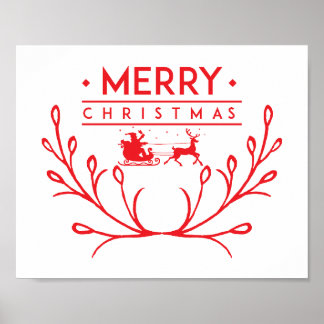 トナカイ付きクリスマスデザイン ポスター