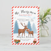 トナカイ付きクリスマスパーティー招待状 招待状 (スタンド正面)