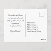 トナカイ付きクリスマスピックボールカスタム、文字 ポストカード (裏面)