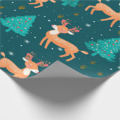 トナカイ付きクリスマスラッピング紙 ラッピングペーパー (角)