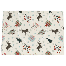 トナカイ付きクリスマス抱き枕 ラージペーパーバッグ