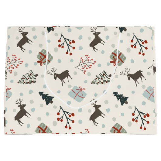 トナカイ付きクリスマス抱き枕 ラージペーパーバッグ (正面)