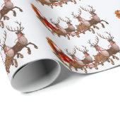 トナカイ付きサンタクロース ラッピングペーパー (ロールコーナー)