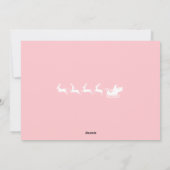 トナカイ付きピンク色のクリスマス雪とサンタクロース シーズンカード (裏面)