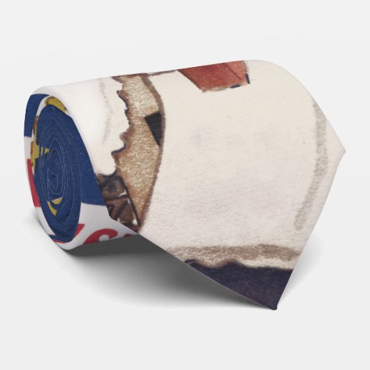 トナカイ付きヴィンテージクリスマスサンタ飛んでいるクロース ネクタイ (ロール)