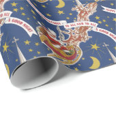 トナカイ付きヴィンテージクリスマスサンタ飛んでいるクロース ラッピングペーパー (ロールコーナー)