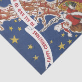 トナカイ付きヴィンテージクリスマスサンタ飛んでいるクロース 薄葉紙 (詳細)