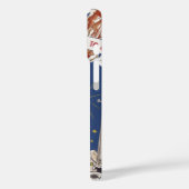 トナカイ付きヴィンテージクリスマスサンタ飛んでいるクロース Case-Mate iPhoneケース (裏面 / 左)