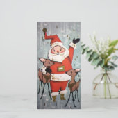 トナカイ付きヴィンテージクリスマスサンタ シーズンカード (スタンド正面)