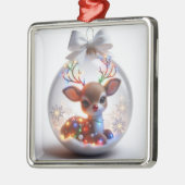 トナカイ付き愛らしいクリスマス飾りフェスティバル メタルオーナメント (左)