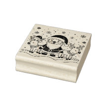 トナカイ付き白黒サンタクロース