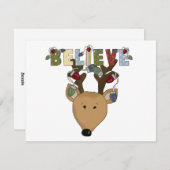 トナカイ信じホリークリスマスキュート シーズンカード (正面/裏面)