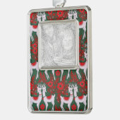 トナカイ写真テンプレート シルバープレートフレームオーナメント (左)