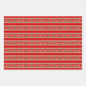 トナカイ冬フェア島シームレスパターン ラッピングペーパーシート (正面)