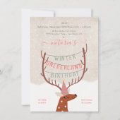 トナカイ冬季オネダーランド誕生日パーティーInvitati 招待状 (正面)