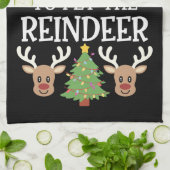 トナカイ分隊の家族のジョークを愛撫する可能性が最も高い キッチンタオル (折り畳み)