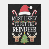 トナカイ分隊の家族のジョークを愛撫する可能性が最も高い フリースブランケット (正面)