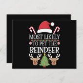 トナカイ分隊の家族のジョークを愛撫する可能性が最も高い ポストカード (正面/裏面)