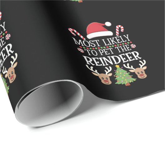 トナカイ分隊の家族のジョークを愛撫する可能性が最も高い ラッピングペーパー (ロールコーナー)