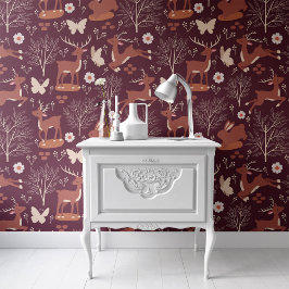 トナカイ動物模様の皮とスティック 壁紙