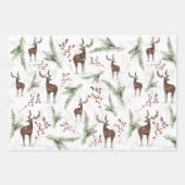 トナカイ包装紙組織 ラッピングペーパーシート (正面3)