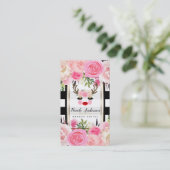 トナカイ化粧金ゴールドグリッターアイズピンクフローラ 名刺 (スタンド正面)